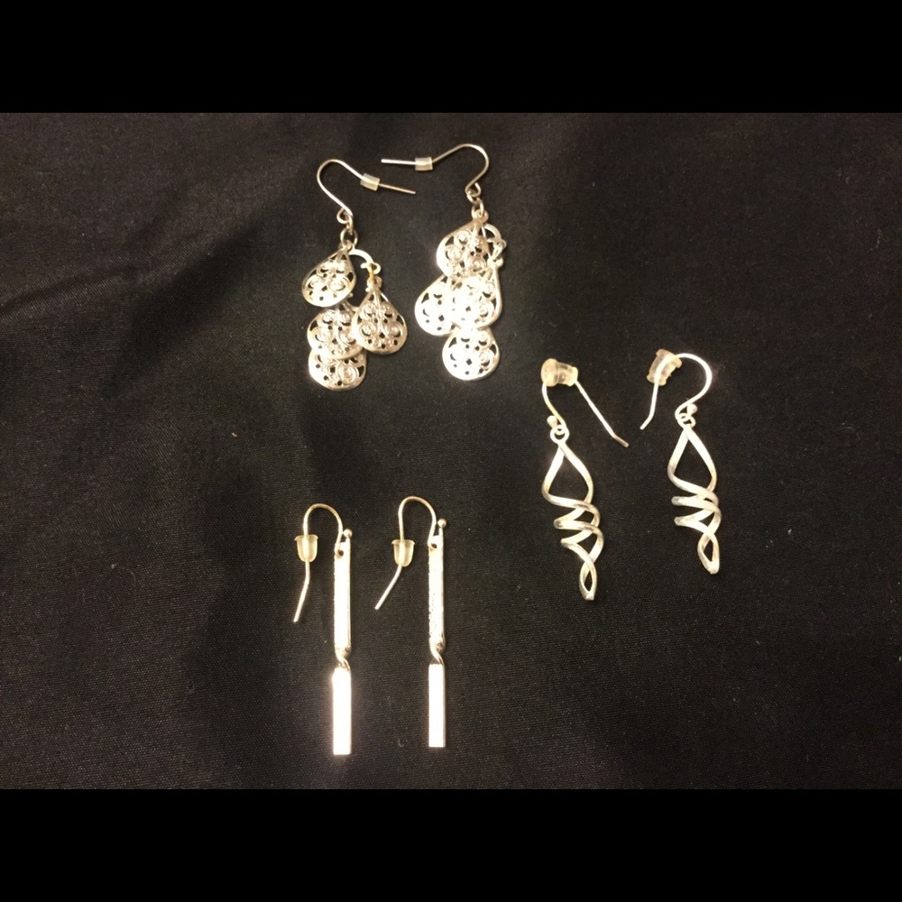 THREE PAIRS OF EARRINGS